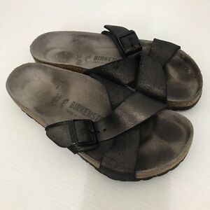 Birkenstock Siena Washed Metallic Antique Black Size 36